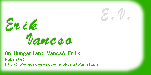 erik vancso business card